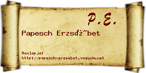 Papesch Erzsébet névjegykártya